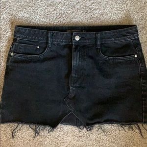 Zara black denim skirt
